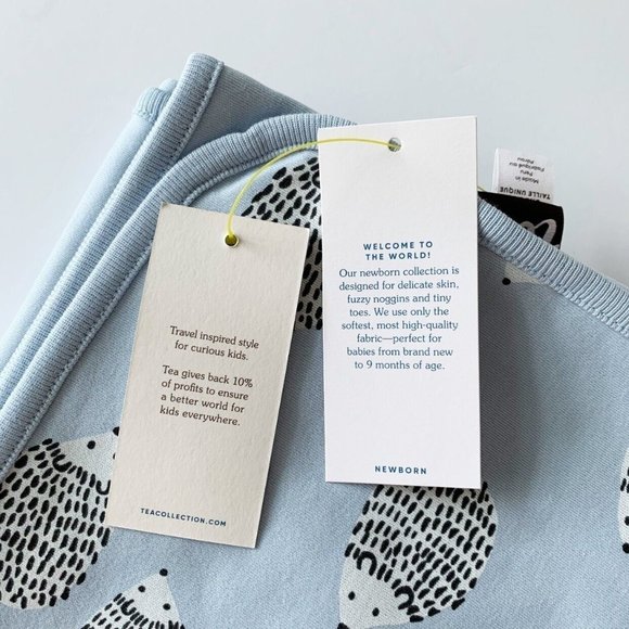 NWT Tea Collection Reversible Baby Blanket, 30x30 Inches - Picture 5 of 9